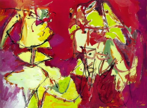 Rod/gul figurkomposition