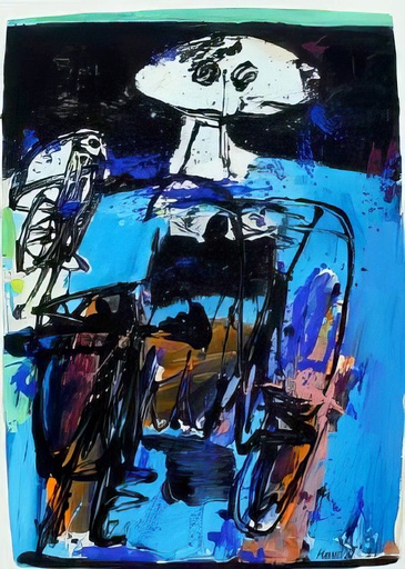 Figure in blue